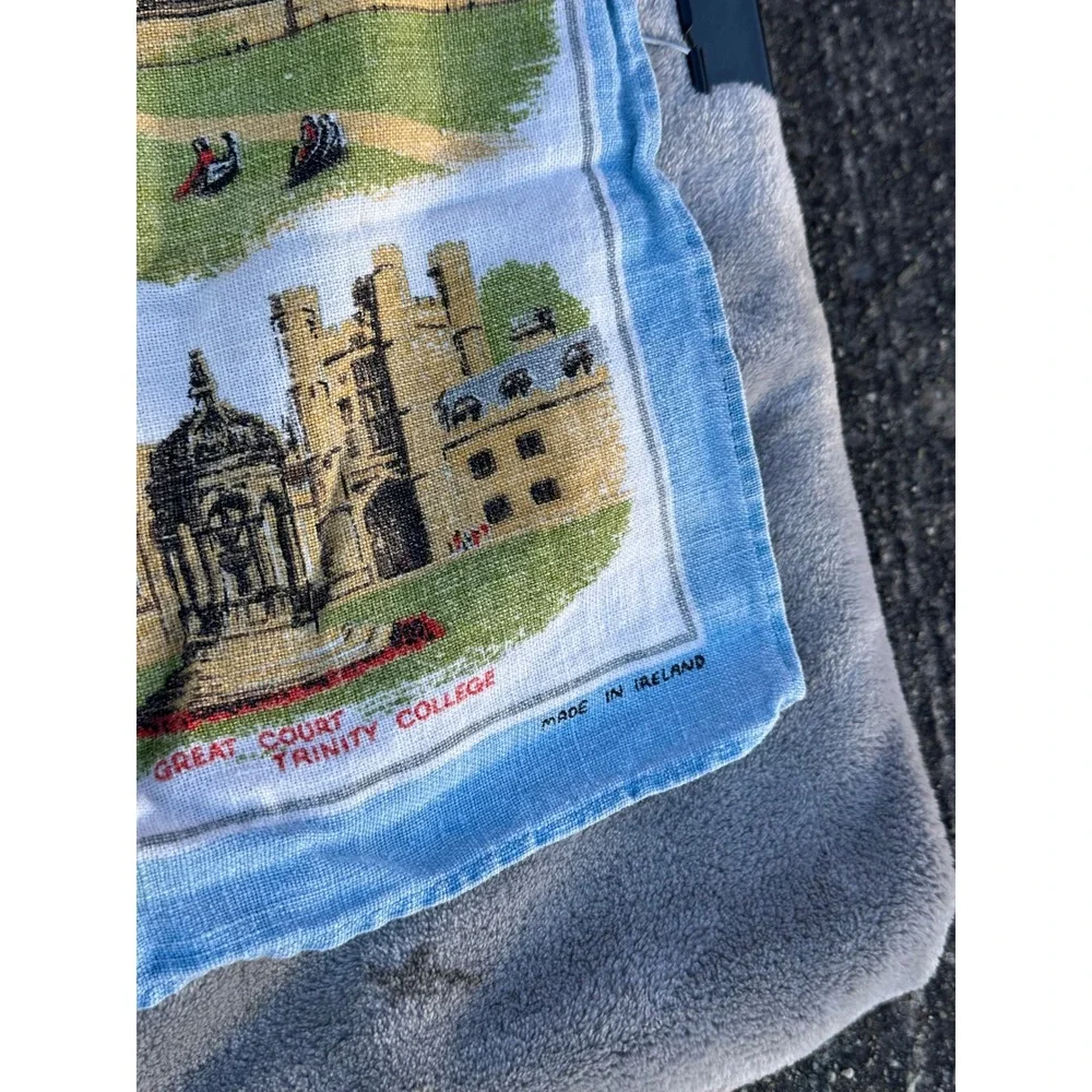 Vintage British Tea Towel Lot Ulster Irish Linen Beefeater Cambridge QEII 4pc